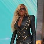 Mary J Blige’s black leather jacket on Sherri