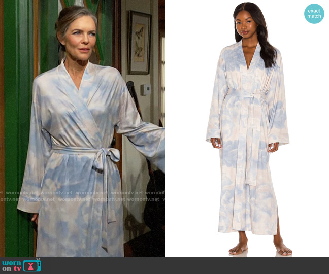 MASONgrey Kaia Kimono Robe in Pearl Sky worn by Diane Jenkins (Susan Walters) on The Young and the Restless