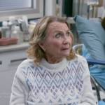 Maxine’s white fairisle sweater on Greys Anatomy