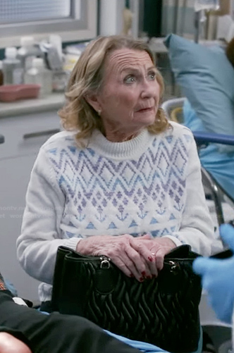 Maxine's white fairisle sweater on Greys Anatomy