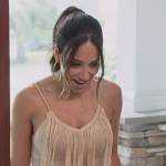 Melissa’s beige knit fringe dress on The Real Housewives of New Jersey