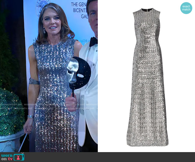 Michael Kors Metallic Crewneck A-Line Gown worn by Diane Jenkins (Susan Walters) on The Young and the Restless