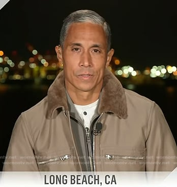 Miguel Almaguer’s shearling collar jacket on Today