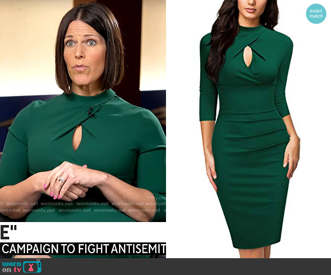 Miusol 2/3 Sleeve Pencil Dress worn by Dana Jacobson on CBS Mornings