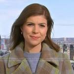 Monica Alba’s plaid wrap coat on NBC News Daily