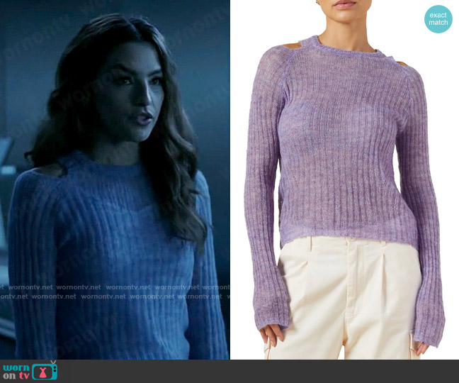 Monrow Shoulder Cut-Out Sweater worn by Allegra Garcia (Kayla Compton) on The Flash