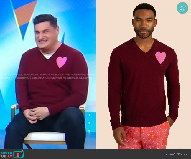 Mr. Turk Lover V-Neck Sweater worn by Rob Shuter on Good Morning America