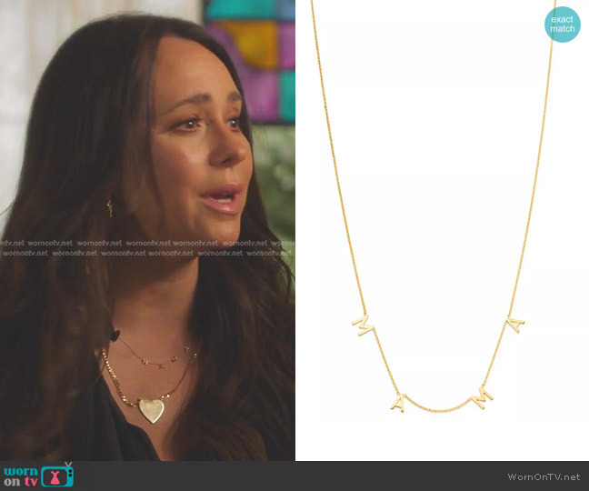 Zoe Lev14K Yellow Gold MAMA Charm Necklace worn by Maddie Kendall (Jennifer Love Hewitt) on 9-1-1