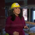 Nancy Chen’s purple wrap coat on CBS Mornings