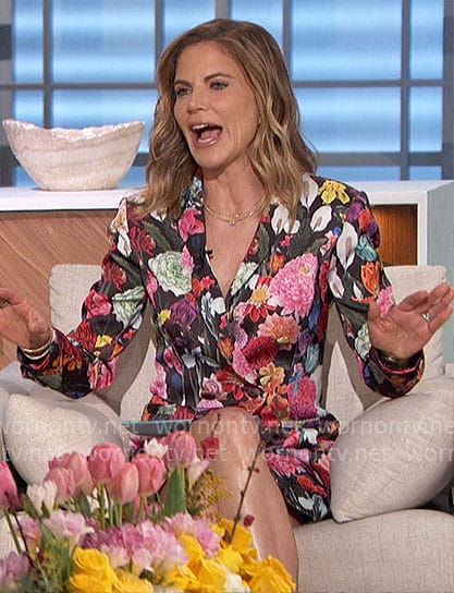 Natalie’s floral blazer dress on The Talk