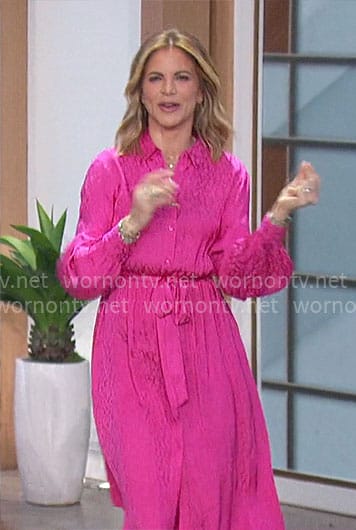 Natalie's pink leopard print dress on The Talk