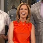 Natalie’s red satin wrap top and pants on The Talk