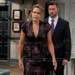 Nicole’s black floral wrap dress on Days of our Lives