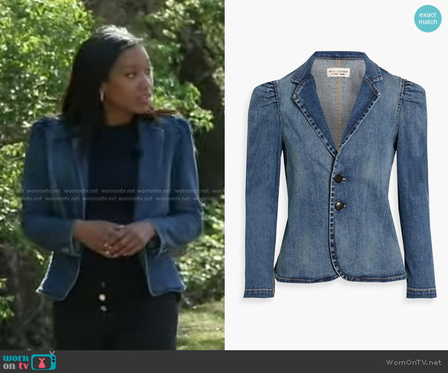 WornOnTV: Rachel's puff sleeve denim jacket on Good Morning