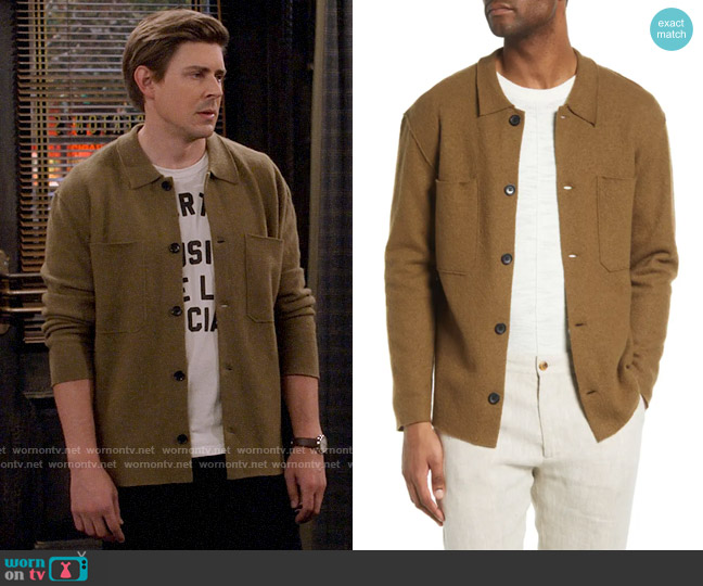 NN07 Jonas Boiled Merino Wool Shirt Jacket worn by Jesse (Christopher Lowell) on How I Met Your Father