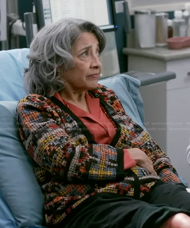 Norma's mixed print jacket on Greys Anatomy