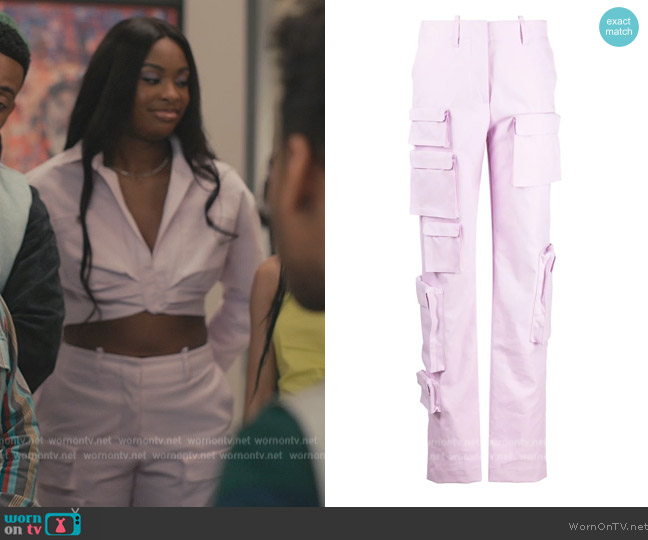 Helmut Lang Logo Underband Cropped Vest Top worn by Hilary Banks (Coco  Jones) as seen in Bel-Air (S02E05)
