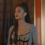 Olivia’s houndstooth corset top on All American