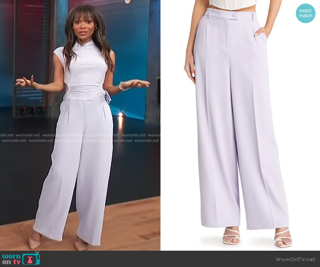 Open Edit Wide Leg Work Pants worn by Zuri Hall on Access Hollywood