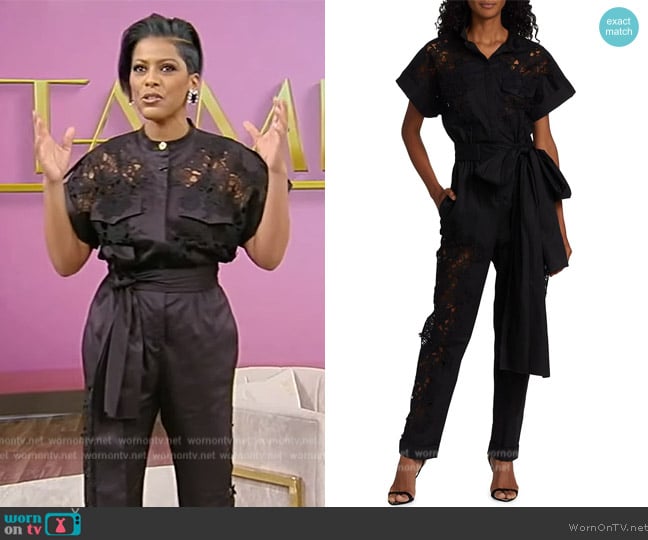 WornOnTV: Tamron’s black lace jumpsuit on Tamron Hall Show | Tamron ...