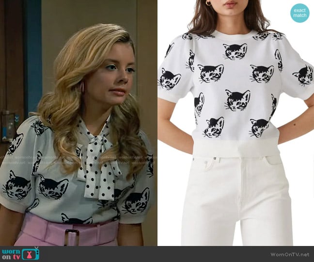 & Other Stories Playful Jacquard Knit Top worn by Destiny Baker (Mallory James Mahoney) on Bunkd