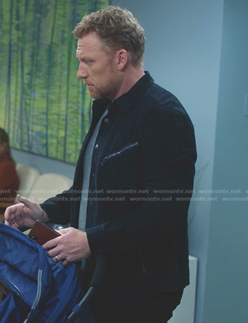 Owen Hunt’s black suede jacket on Greys Anatomy