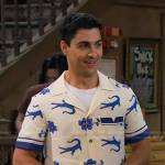 Parker’s white crocodile print shirt on Bunkd