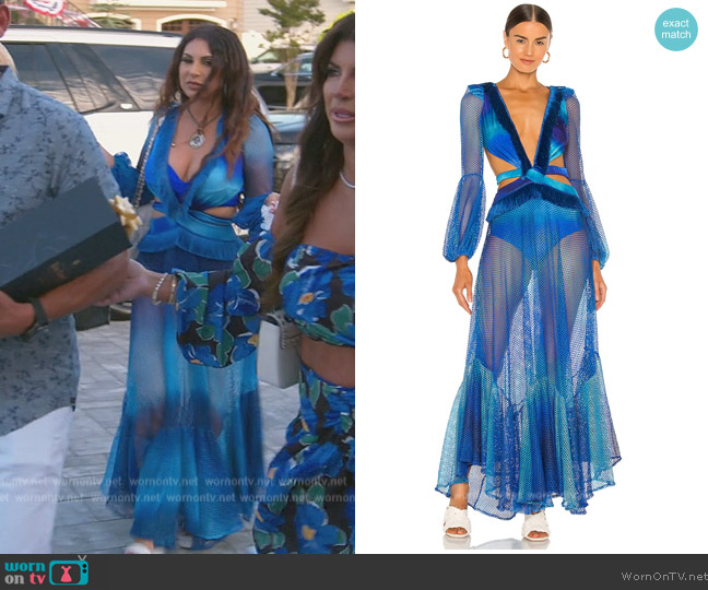 Patbo Ombre Netted Beach Dress worn by Jennifer Aydin on The Real Housewives of New Jersey