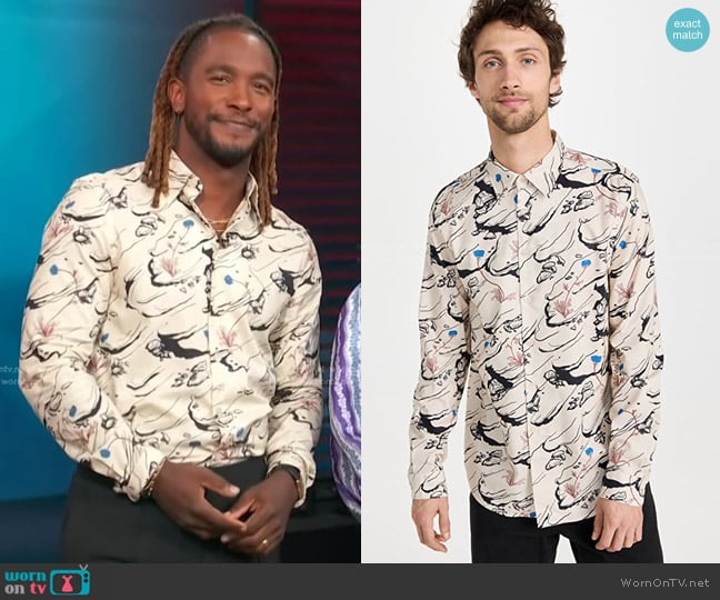 PS Paul Smith Long Sleeve Regular Fit Shirt worn by Scott Evans on Access Hollywood