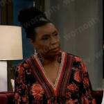 Phyllis’s red floral top on General Hospital