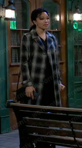 Portia's plaid trench coat on General Hospital