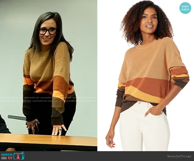 Prana Desert Road Sweater in Fawn worn by Savannah Sellers on Today