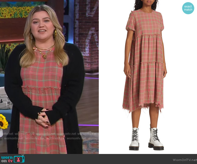 R13 Plaid Midi-Dress worn by Kelly Clarkson on The Kelly Clarkson Show