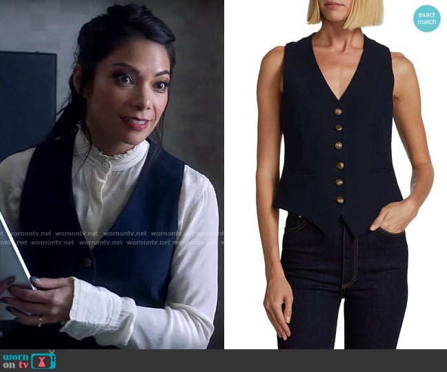 Rag and Bone Vanessa Vest in Salute worn by Helen Tasker (Ginger Gonzaga) on True Lies