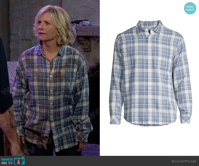 Rails Wyatt Plaid Button-Up Shirt worn by Kayla Brady (Mary Beth Evans) on Days of our Lives