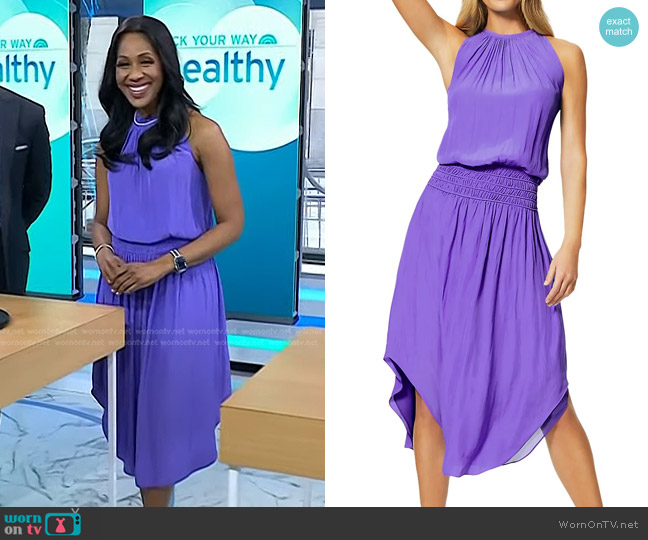 Ramy Brook Audrey Blouson Midi Dress worn by Dr. Jennifer Caudle on Today