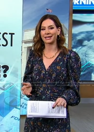 Rebecca's navy floral dress on Good Morning America