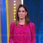 Rebecca’s pink velvet burnout top on Good Morning America