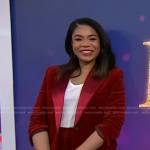 Regina Hall’s red velvet blazer suit on Today