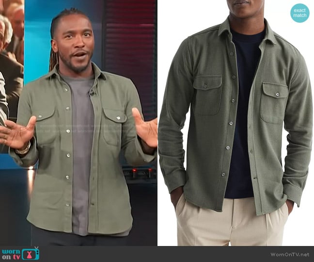 Reiss Burley Slim Fit Shirt worn by Scott Evans on Access Hollywood