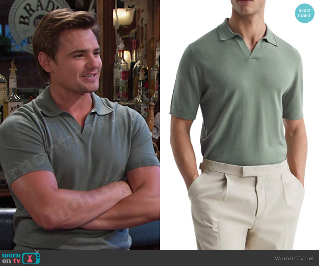 Reiss Duchie Johnny Collar Wool Polo worn by Johnny DiMera (Carson Boatman) on Days of our Lives