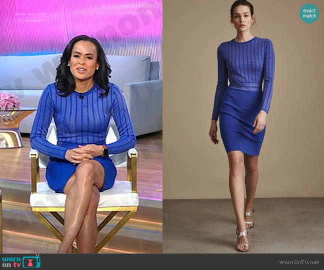 Reiss Nadine Knitted Dress worn by Linsey Davis on Good Morning America