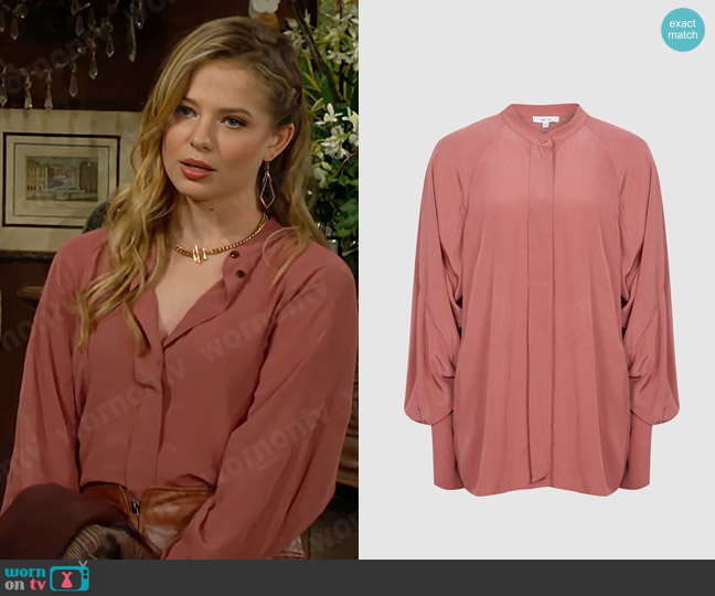 Reiss Harris Blouse worn by Summer Newman (Allison Lanier) on The Young and the Restless