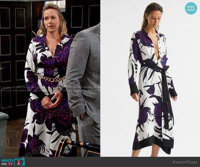 Reiss Lina Floral Midi Dress worn by Nicole Walker (Arianne Zucker) on Days of our Lives
