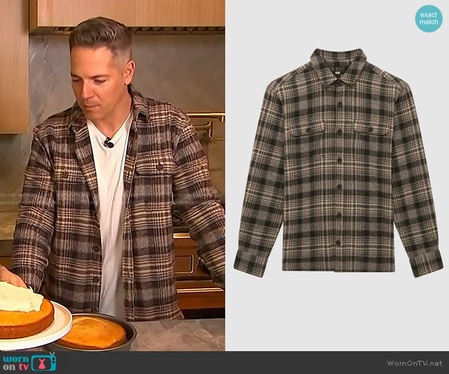 Paige  Wilbur Plaid Overshirt worn by Jason Kennedy on Access Hollywood