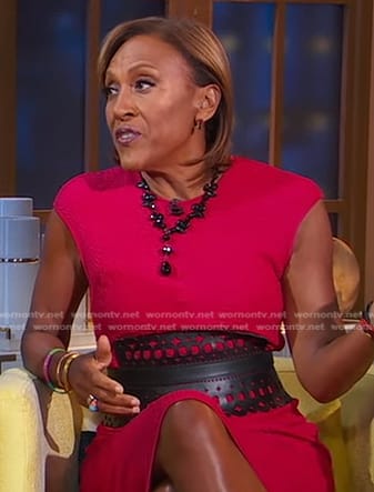 Robin’s black leather corset belt on Good Morning America