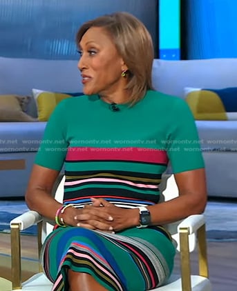 Robin’s green striped dress on Good Morning America