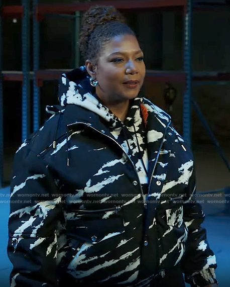 Robyn's tie dye hoodie and jacket on The Equalizer
