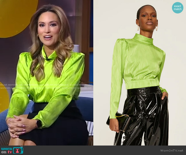 Ronny Kobo Collective Satin Top worn by Rhiannon Ally on Good Morning America