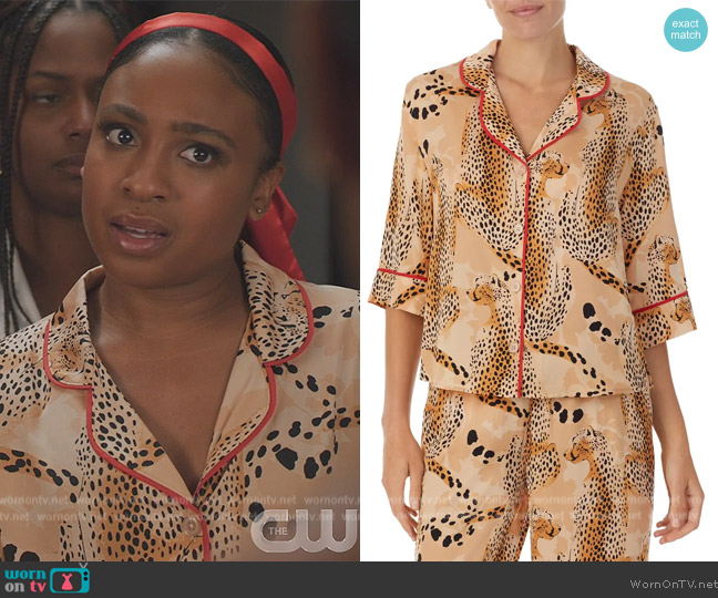 Room Service  Pajama Top worn by Iyana Halley (Iyana Halley) on All American Homecoming